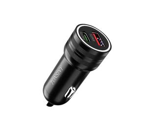 Cargador de coche súper rápido de 25 W para Samsung S25 S24 Z Fold Flip 7 FE Ultra A56 A36 PD/PPS 40W 2 puertos USB C cargador de teléfono de coche para Tab S10 S9 A9 enchufe de encendedor de
