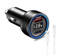 Cargador de Coche superVooc de 100W con Cable de 2m para OPPO Reno12 10 Find x8 5 Pantalla de Voltaje Cargador USB de 2 Puertos 12V para Realme 11 oneplus 12 10 11 Nord CE 4 Adaptador de Coche Warp