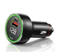 Cargador de Coche SuperVooc de 120W para OnePlus OPPO Realme, teléfono, Tableta, portátil, Reloj, 2 Puertos, Pantalla de Voltaje, Adaptador de Encendedor de Cigarrillos de 12V