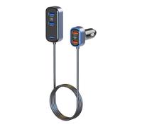 Cargador de coche tipo C, 75 W universal multipuerto | Adaptador de coche seguro cargador portátil | para Tablet PC Camper Vehículos Casa Oficina Viajes