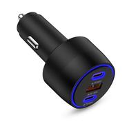 Cargador de coche tipo C súper rápido para Samsung Galaxy S26 S25 Ultra A17 A16 iPhone 17 Pro Max 17e Pixel 10a 10 9 Pro Android USB-C y USB-A 3 puertos PD36W con QC30W cargador de teléfono de coche