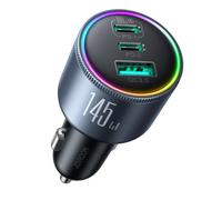 Cargador de coche USB-A USB-C con cable de 145 W - Gris oscuro