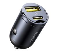 Cargador de Coche Baseus Tiny Star Mini USB-C y USB-A Negro
