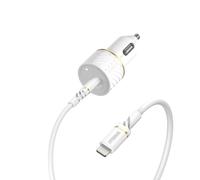 Cargador de Coche USB C 18W PD OtterBox con Cable Lightning 1 m Blanco