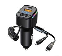 Cargador de coche USB C con 3 puertos compatibles con PD 3 0 y para protocolos de carga rápida QC 3 0, pantalla digital LED para monitorear la carga, adecuado para varios teléfonos inteligentes