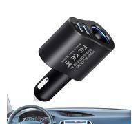 Cargador de coche USB, Cargador USB más ligero de 3,7 pulgadas, Cargador de coche 3 en 1 | Adaptador divisor de 12 V/24 V | Salida de doble carga rápida, inteligente 80w multifuncional para aut