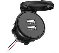 Cargador de coche USB, doble puerto 3.1 A, impermeable, grado marino IP67 para vehículos de 12 V 24 V con salida de carga rápida, adecuado para coche, motocicleta, RV, barco, camión