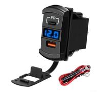 Cargador de coche USB dual compatible con carga rápida QC3 0 y PD, equipado con pantalla digital para voltaje y estado en tiempo real, adecuado para coches, furgonetas y motocicletas