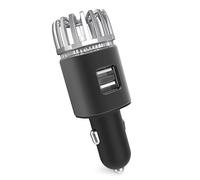 Cargador de coche USB dual potente, liberación de iones negativos, eliminación de alérgenos, luz LED, pequeño y elegante, LED azul, opción de