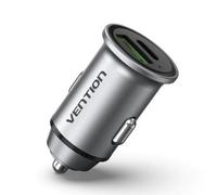 Vention FFBH0 Cargador de Coche 1xUSB-C + 1xUSB-A 20W Aleación de Aluminio Gris