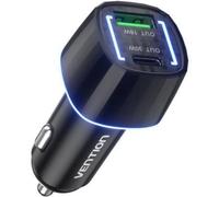 Cargador de coche Vention FFRB0 dos puertos USB-C USB-A 48W negro