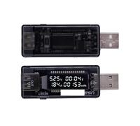 Cargador de corriente carga energía móvil CC, monitor digital voltaje, comprobador USB, 0 a 3 A, 4 a 20 V, pantalla medidor dual(KWS-V21 Black)