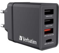 Cargador de corriente Verbatim GaN 3x puertos USB-A + 1x puerto USB-C 30W (Ne...