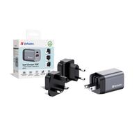 Cargador de corriente Verbatim GNC 1x puerto USB-A + 1x puerto USB-C 35W (Negro)