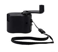 Cargador de dinamo de manivela para teléfonos móviles, fuente de alimentación conveniente y confiable (negro)