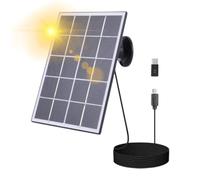 Cargador de energía solar - Cámara de seguridad para exteriores para suministro continuo | Panel monocristalino con diseño impermeable IP65, 10 W solar, soporte ajustable para instalación en pared o