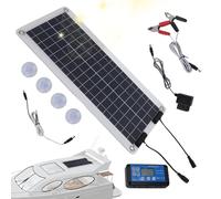 Cargador De Goteo Solar: Panel Impermeable De 100W, Mantenedor De Doble Salida, Kit De Carga De Batería Portátil, Fuente De Energía De Ahorro De Energía | De Carga Confiable De 12v 24 V Para E