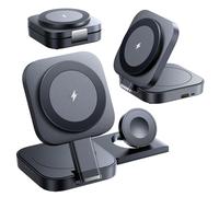 Cargador de inducción 3 en 1 para iPhone Cargadores de inducción para teléfonos celulares Compatible con Apple Watch iPhone Airpods Serie Negro