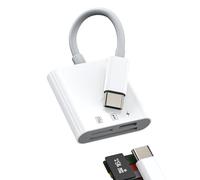 Cargador de lector de tarjetas USB C a USB C SD TF 3 en 1 para iPhone 15 Pro para iPad para MacBook para cámara certificada MFi de Apple, transferencia de fotos, adaptador de tarjeta de memoria