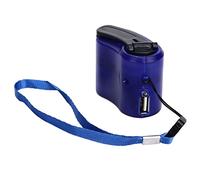 Cargador de Manivela con Luz LED Roja, Cargador de Teléfono con Manivela, Generador de Manivela para Cargador de Emergencia Al Aire Libre, Interfaz USB Estándar (Blue)