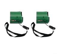 Cargador de manivela USB generador de 2 unidades, cargador manual de teléfono dinamo para viajes al aire libre, salida de 5.5 V, compatible con dispositivos USB, color verde