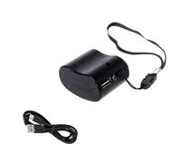 Cargador de manivela USB para teléfono móvil, fuente de alimentación de manivela de 5,5 V con cable de datos, carga de respaldo portátil para viajes al aire libre, color negro