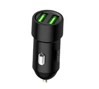 Cargador de Mechero Compacto de Metal con Doble Puerto USB de 3.4A | Adaptador Universal de 12V-24V para Coche y Camión, Carga Simultánea y Segura, Proporciona una Carga Eficiente para Smartphones