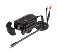 Cargador de moto dual PD carga rápida voltímetro LED impermeable para montaje en manillar