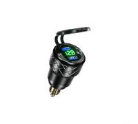 Cargador de motocicleta de metal de 18 W, carga rápida, impermeable, adaptador de carga rápida USB para motocicleta, scooter, ATV, Quad Bike accesorio (luz verde)