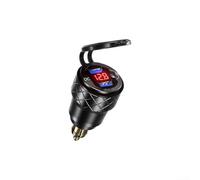 Cargador de motocicleta de metal de 18 W, carga rápida, impermeable, adaptador de carga rápida USB para motocicleta, scooter, ATV, Quad Bike accesorio (luz roja)