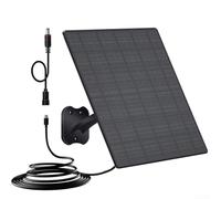 Cargador de panel solar de 10 W para cámaras de seguridad, puerto tipo C, 360 grados, 5 V, ETFE, impermeable, 2,2 m, soporte de cable, estabilizador de voltaje, vigilancia