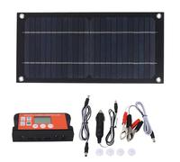 Cargador de panel solar de 100 A, controlador de carga de silicio monocristalino, kit de panel solar con clip de cable de extensión, alta eficiencia de salida para RV, camping al