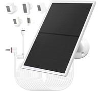 Cargador de panel solar de 10W/5V con dos conectores DC3.5x1.35 y USB-C, cable de carga de 9.8 pies, IP65, compatible con Ring Spotlight Cam Plus/Pro, batería de leva de 2ª/3ª generación