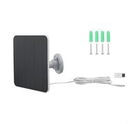 Cargador de panel solar de 5 W 5 V compatible con Ring Video Doorbell Battery Plus, FeatuFor Ring IP65 clasificación impermeable y cable de carga USB C de 3 metros (blanco)