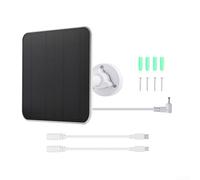 Cargador de panel solar de 5 W para cámara de seguridad solar con cable de 3 m, salida estable de 5 V CC, kit monocristalino resistente a la intemperie para exteriores continuos (blanco)