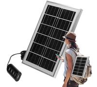 Cargador de panel solar flexible USB con puertos Quad USB, generador de energía solar ligero para camping al aire libre, senderismo, autocaravanas, cámara de vigilancia, teléfono, ventilador y Mon