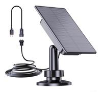 Cargador de panel solar monocristalino de 2 W con soporte ajustable de 360° y cable de 3/m, fuente de alimentación resistente a la intemperie para cámaras de exterior Ring/Eufy/Blink/Reolink