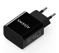 AISENS - A110-0538 - Cargador USB-C PD 20W, 5V/3A 9V/2.2A 12V/1.66A, Negro