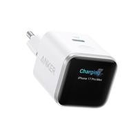 Cargador de Pared Anker Nano para iPhone Qi 45W, Carga Rápida, Pantalla inteligente, 1 USB-C Blanco