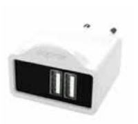 CARGADOR DE PARED APPROX 2USB 1A CON SOPORTE BLANCO