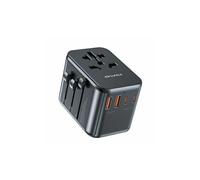 Cargador de pared AWEI GaN USB-C/USB-A de 35 W, color negro.