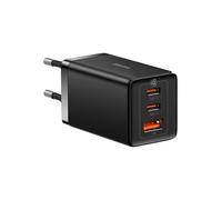 Cargador de pared - BASEUS - GAN5 PRO - 2xUSB-C + USB - 65W - Negro