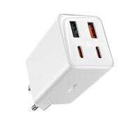 Baseus Cargador rápido GAN6 Pro – 2x USB-C, 2x USB – 65W – Blanco