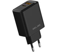 Cargador de pared Beline de 45 W GaN USB-A/USB-C BLN2CB45 Negro
