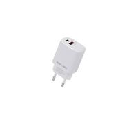 Cargador de pared Beline GaN Power Delivery de 30 W con USB-C/USB, color blanco.