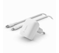 Cargador de pared - Belkin - 20W - USB-C - Carga rápida - Blanco - Adaptador para smartphones