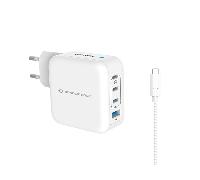 CARGADOR DE PARED CONCEPTRONIC USB-C x3 USB-Ax1 QUICKCHARGE 3.0 GaN PPS 100W INCLUYE CABLE BLANCO