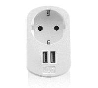 cargador de pared ewent ew1211 2usb 3.1a blanco sin perdida de enchufe