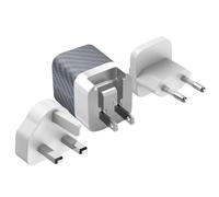 Cargador de pared GaN 3.0 de 4A USB y USBC de 38W con enchufe múltiple EU/UK/US
