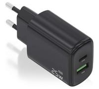 Cargador de Pared GaN Aisens A110-0912/ 1xUSB Tipo-C/ 1xUSB/ 25W/ Negro